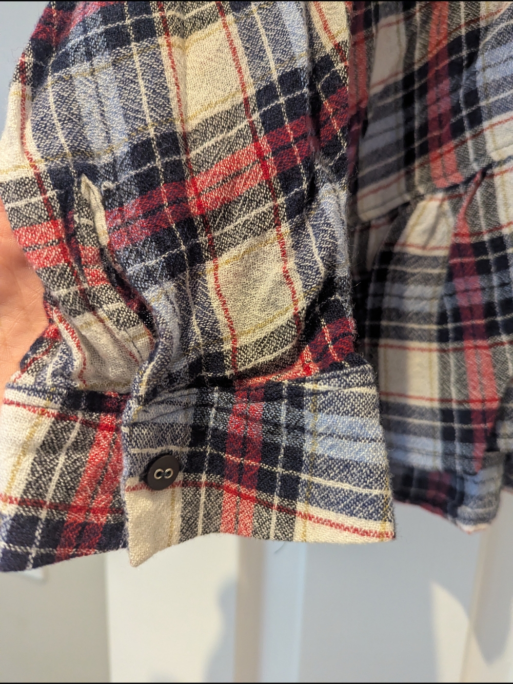Free People Promise Anything Plaid Flannel Crop Ruffle Babydoll Shirt Top XS/S/M - Picture 8 of 13